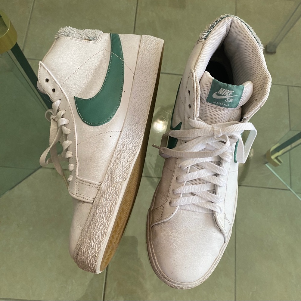 Nike mens Sb Zoom Blazer Mid Prm White Bicoastal  Size 13 - Cj6983-100